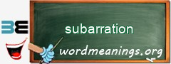 WordMeaning blackboard for subarration
